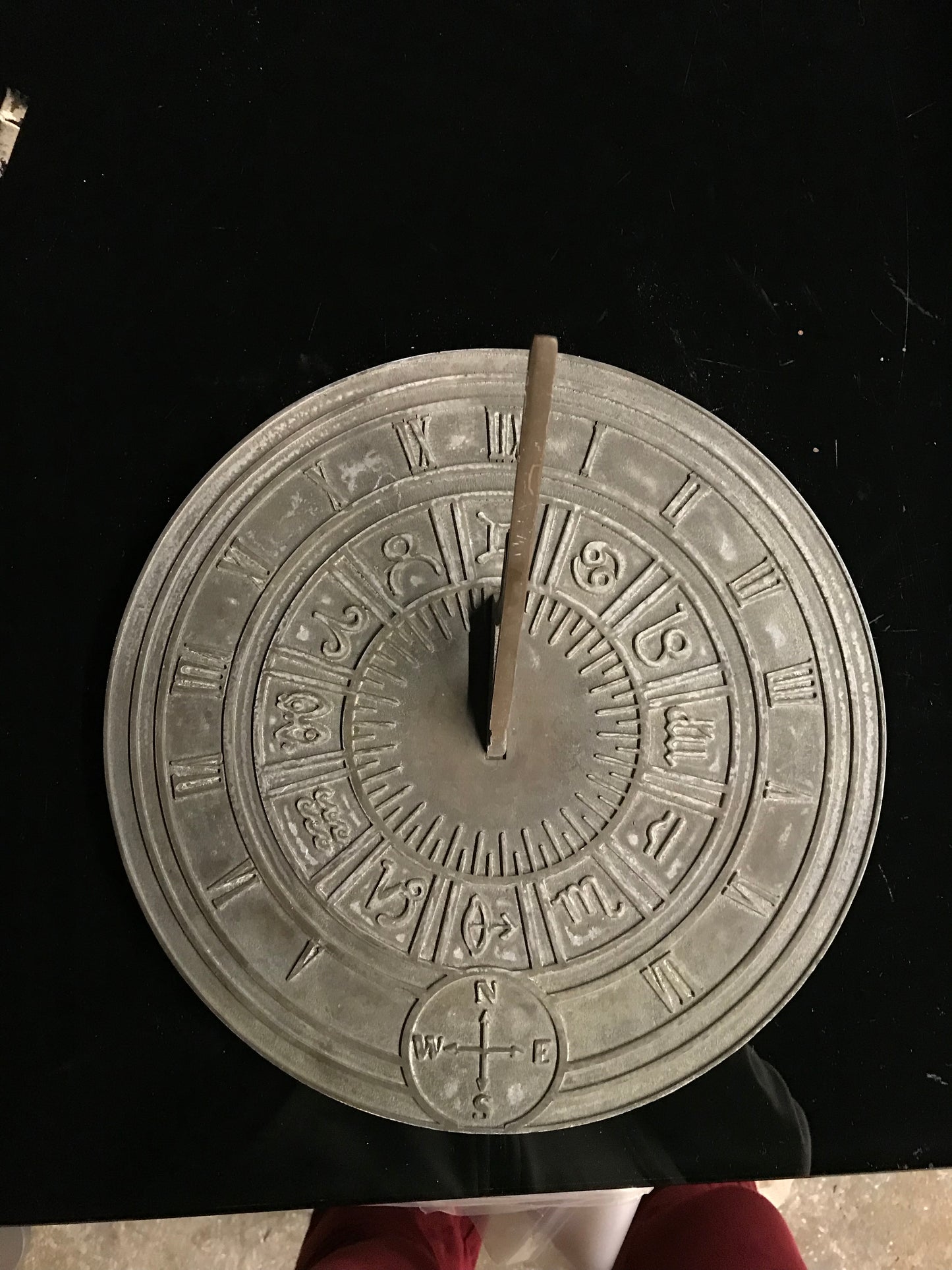 D00050 - Antique Sun Clock Hand Graved