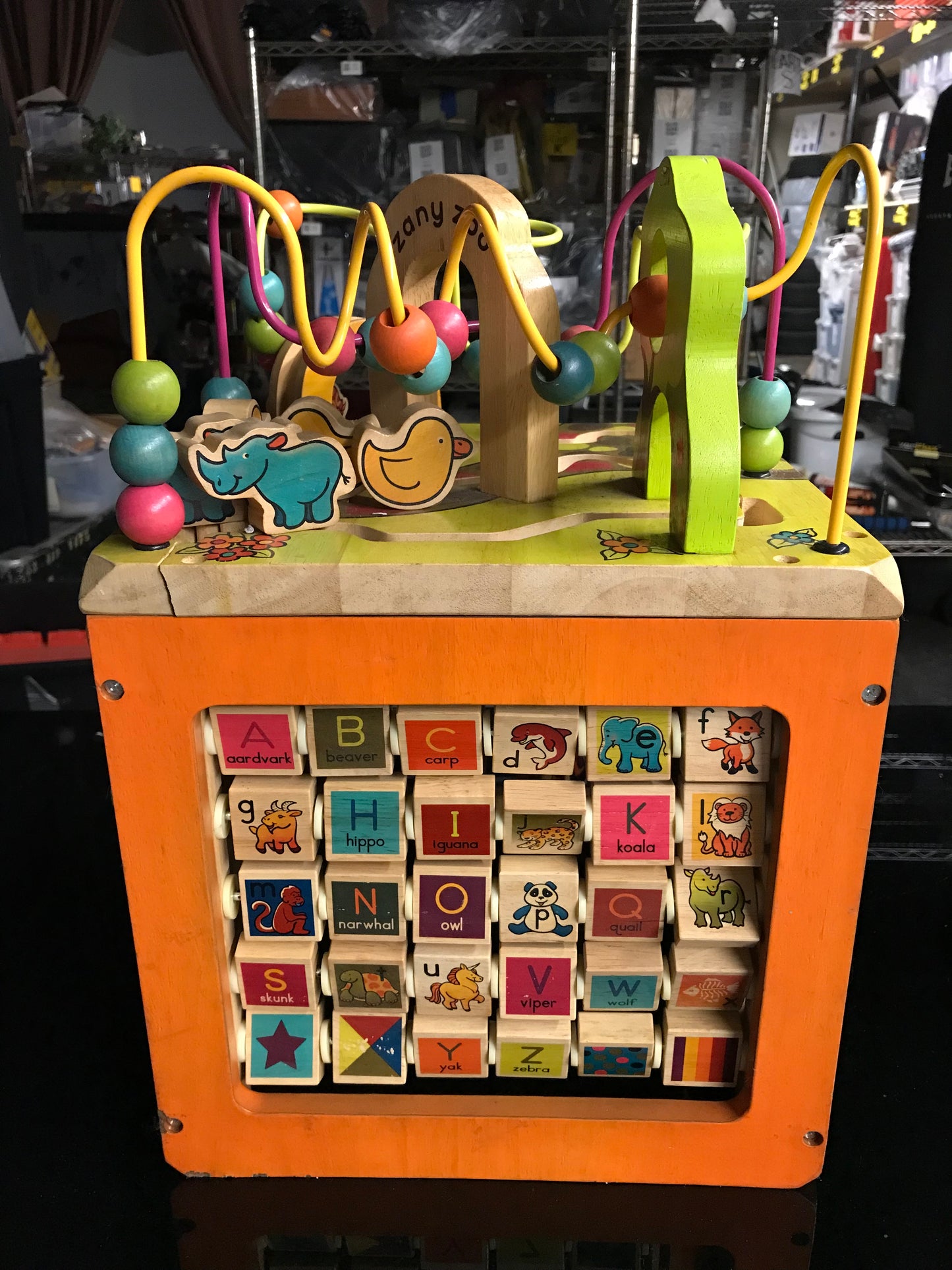 M00156 - Zany Zoo Wooden Activity Cube
