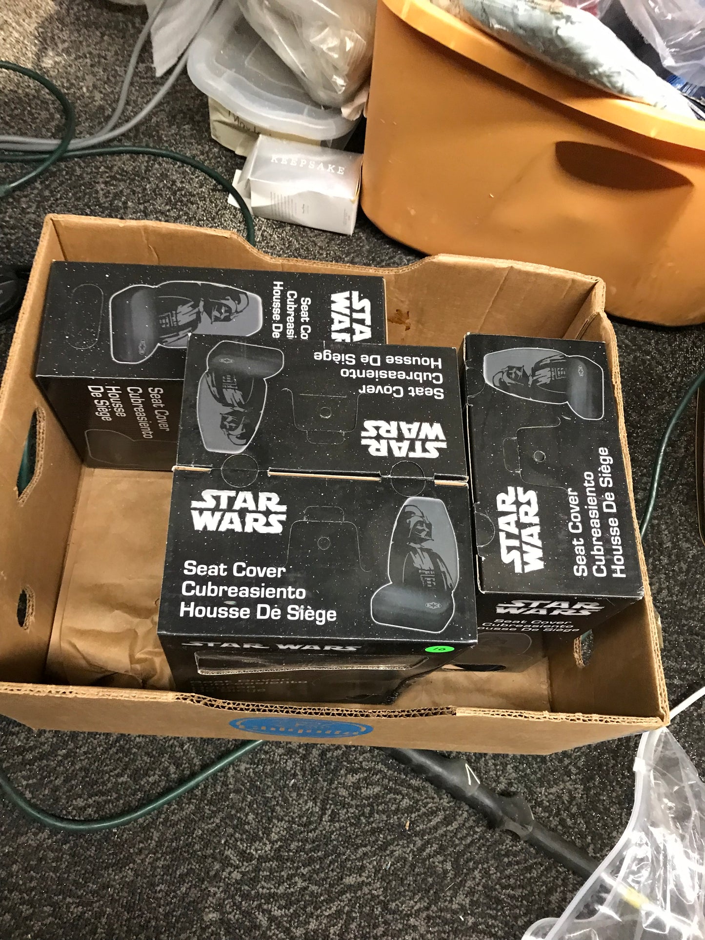 A00007 - Disney Star Wars Darth Vader Car Truck Front Bucket Seat Covers Set