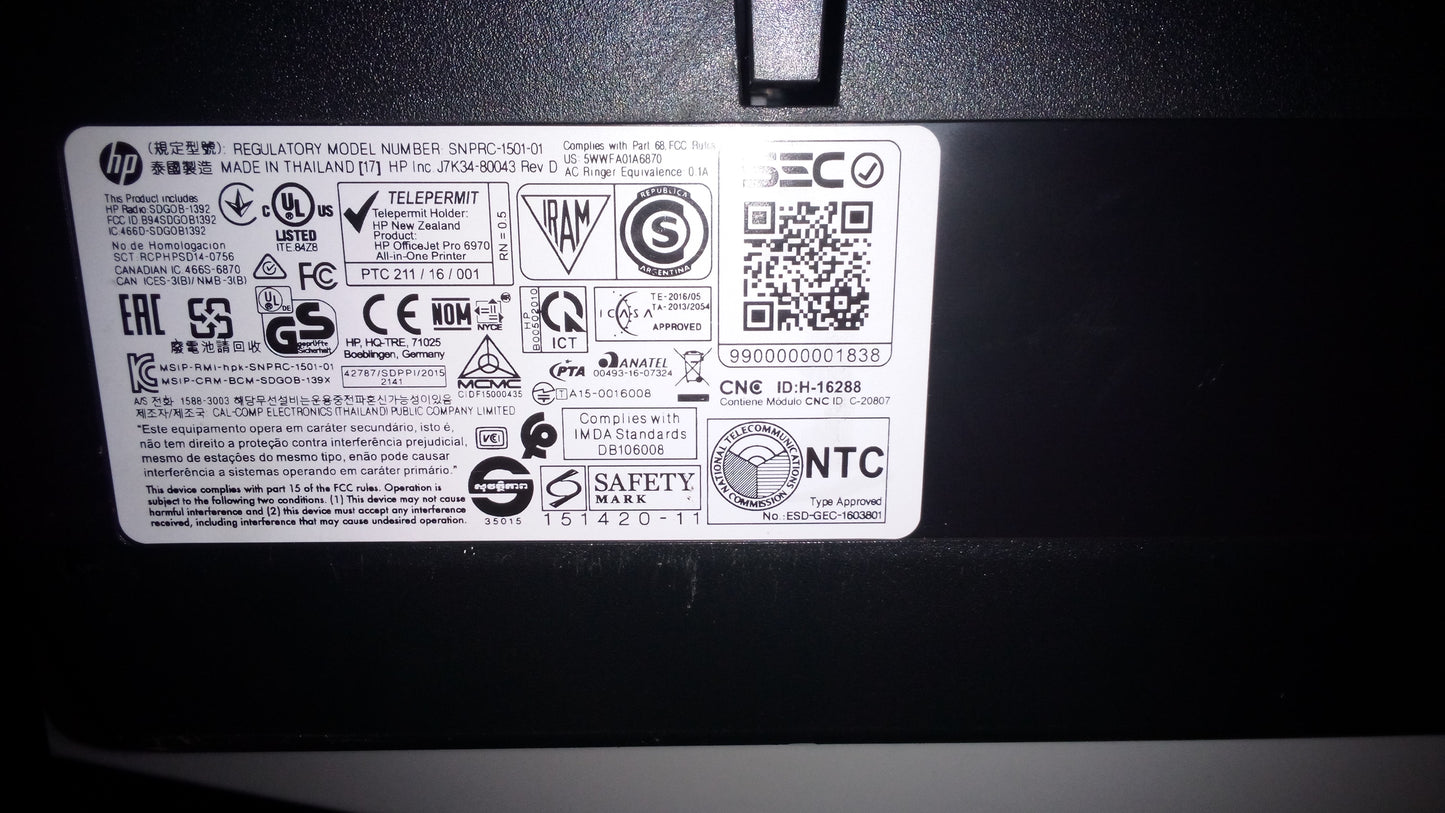 C00002 - HP OfficeJet Pro 6978 Printer