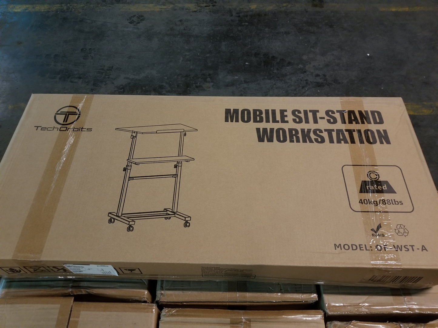 C00029 - TechOrbits Mobile Standing Desk Rolling Workstation Cart