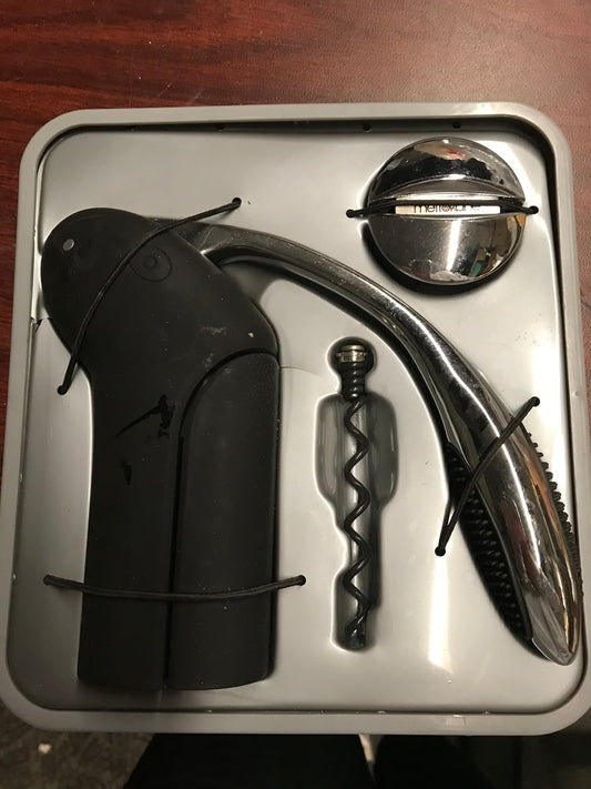 K00033 - Original Lever Corkscrew Wine Opener with Foil Cutter and Extra Spiral