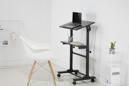 C00029 - TechOrbits Mobile Standing Desk Rolling Workstation Cart