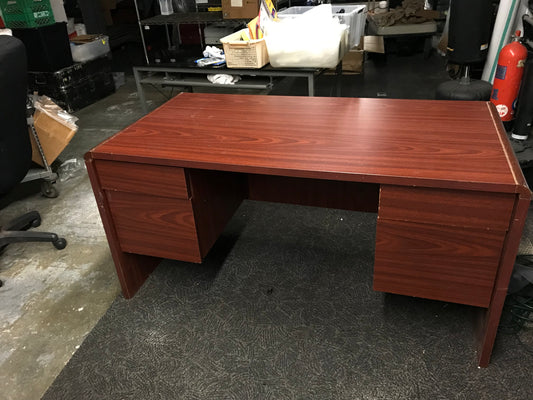 F00077 - Double Pedestal Desk Bourbon Cherry