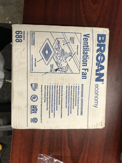 B00053 - Broan nutone fan motor 688 duct