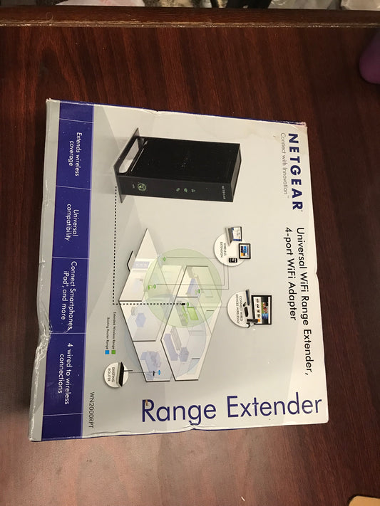 M00103 - NetGear Connect With Innovation Universial Wi-Fi Range Extender, 4- port Wi-Fi Adapter